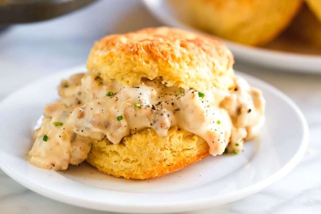 Sausage gravy and biscuits 2