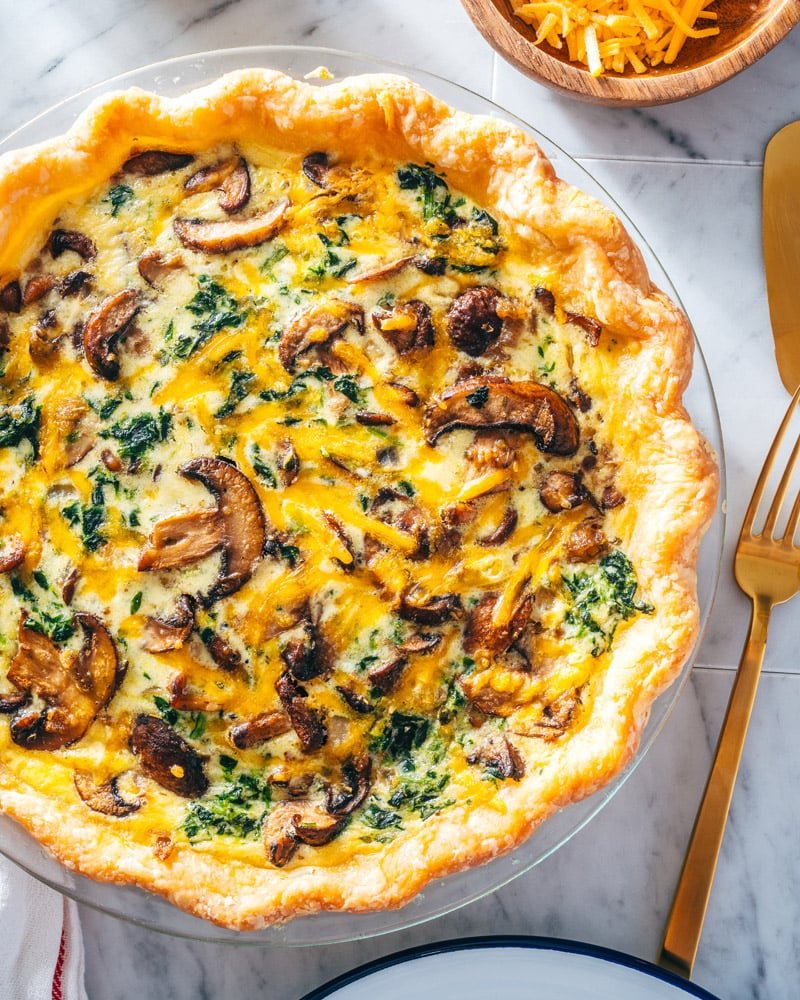 Spinach and mushroom quiche 004